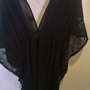 Women’s all black swimsuit coverup!